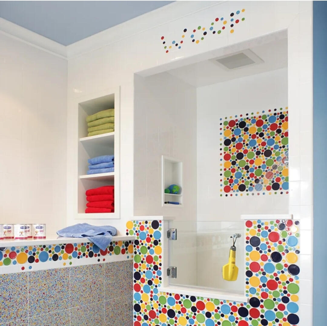 Custom Design Mosaic Inlay Dog Shower